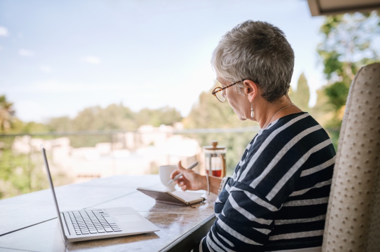 Senior woman doing finances